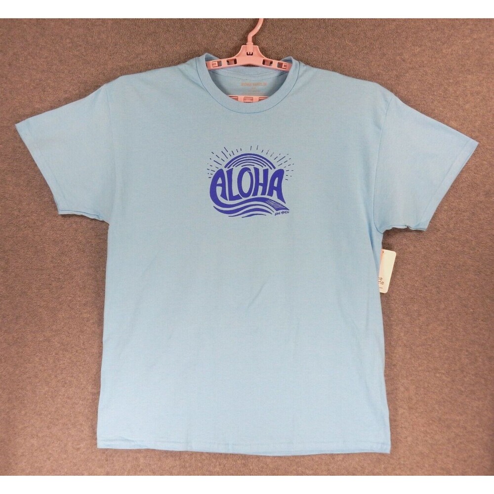 Aloha Hawaii Womens TShirt 2XL Blue Sun Wave Ocean Big Island HI Kona Marlin